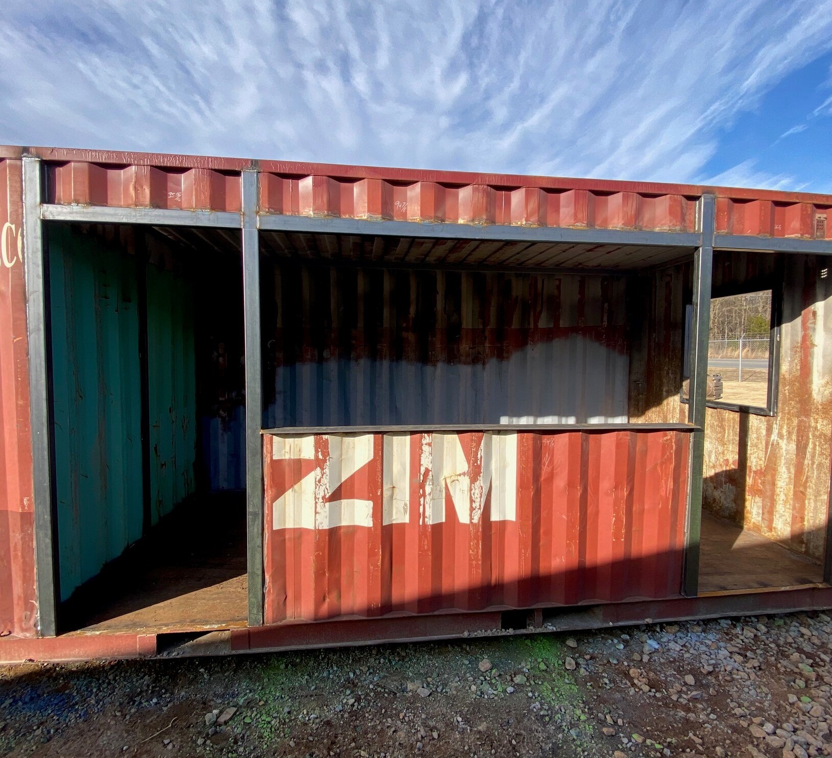 Container modified into bar space or canteen